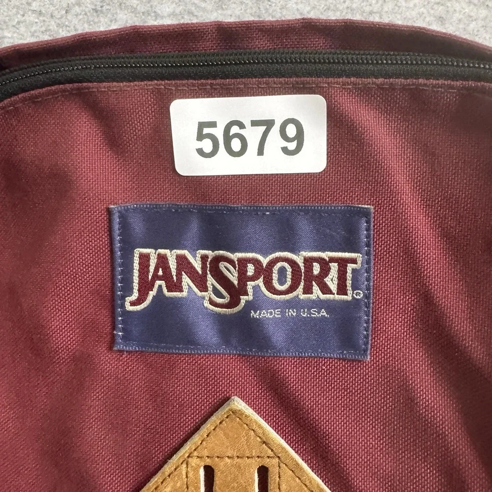 Vtg JANSPORT x REI Backpack Burgundy 50 Yr Anniversary Leather Bottom Hiking 80s